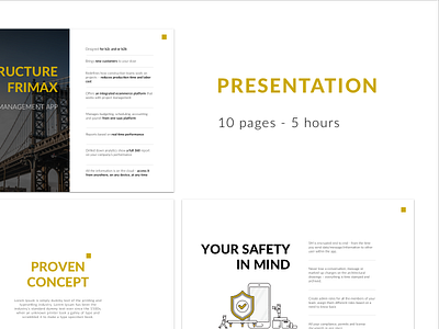 Presentation for Speaker app brendbook icons kit marketing presentation text yellow