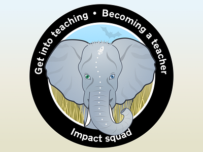 Impact squad mission patch elephant illustration patch sticker