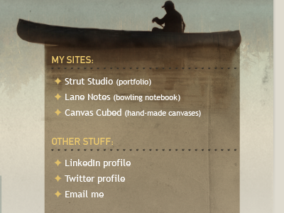 personal site navigation