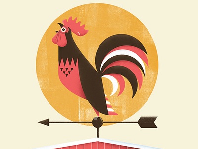 Rooster childrens book farm illustration rooster