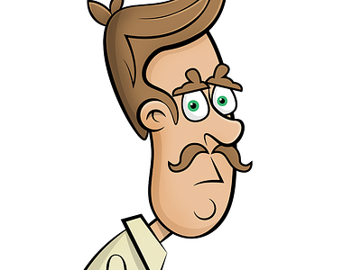 Animated Character Concept animation bored cartoon game guy mustache vector