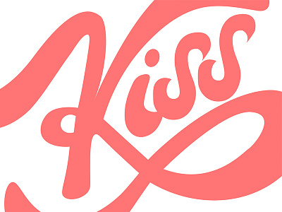 A new kiss logo k kiss lettering letters lips logo modern pink vector