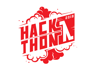 Hack to the Future aws clouds hackathon illustrator lambda lettering red tech vector