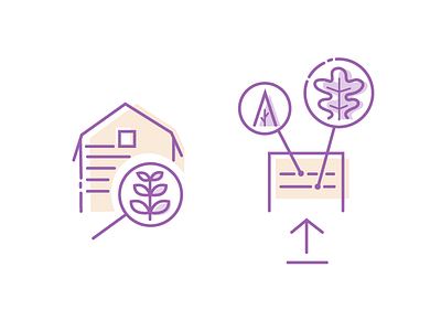 Plant Icons design farm form icons line modern plant purple upload