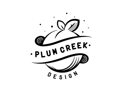 Craft Company Logo Concept branding craft fruit leaf lines logo plum print tshirt vector