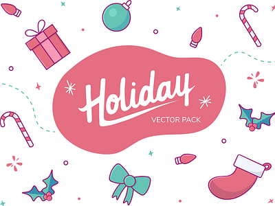 Holiday Graphics Pack! candy cane christmas holiday holly ornament retro season snow stocking vector vintage