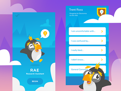 Penguin Mobile character dailyui dashboard design design app fun game gamification kids penguin ux ux design