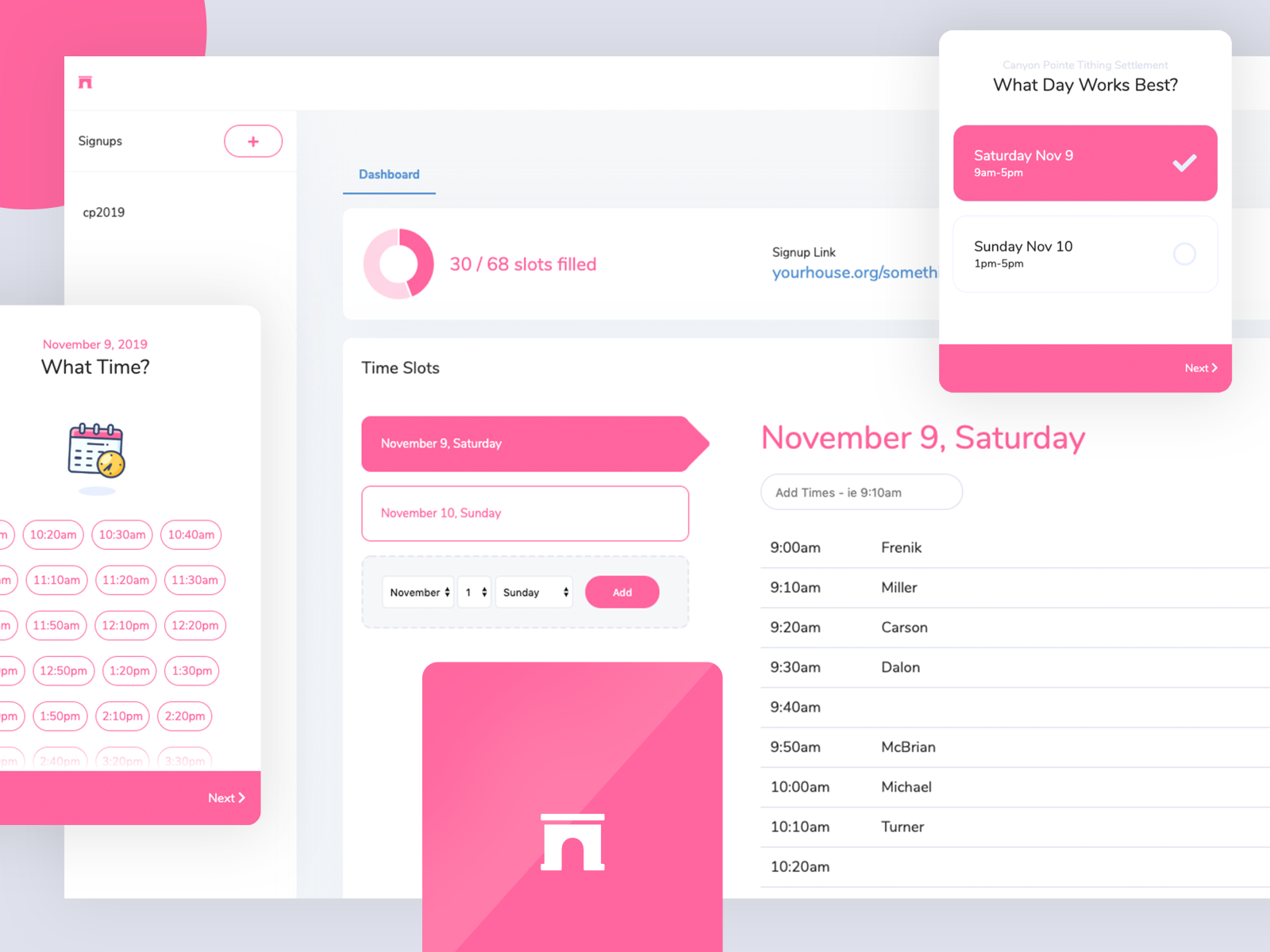 Time Slot Application by Trent Ross on Dribbble