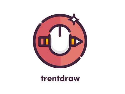 TrentDraw Youtube Branding icon illustrator logo logo design mouse pencil pencil drawing round vector youtube youtube channel