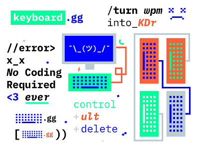 keyboard.gg brand branding digital gaming logo monospace technology that blue video games