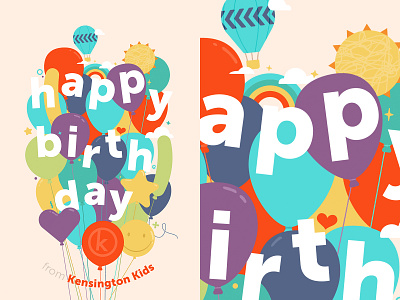 Happy Birthday! balloons birthday colorful illustration kids