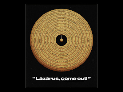Lazarus Vulgate abstract album art bible bible verse gold illustration latin lazarus poster vulgate