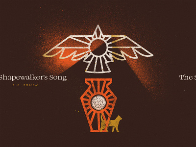 The Shapewalker's Song book cover books cat coin fan art fantasy hawk icons illustration pictogram token vase