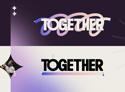 TOGETHER ➿ NEVER branding christian church design detroit gradient logo michigan ministry poster young adults youth
