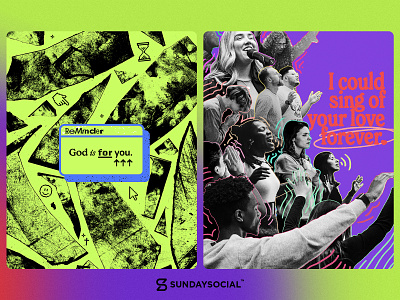 God is for You • Sing of Your Love christian collage illustration instagram pixel art religion social social media sunday social texture worship