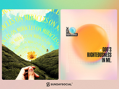 Miracles • Righteousness christian church design collage gradient gradient mesh instagram miracles social social media sunday social