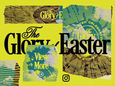 The Glory of Easter ☁️📀 assets branding christian church church design easter free holy week neon social media type vintage