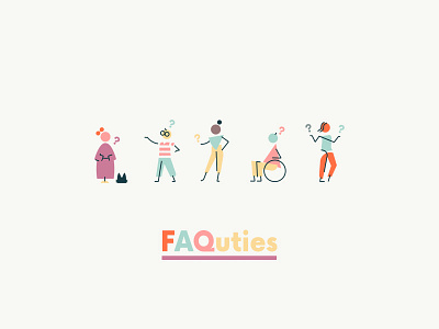 FAQuties characters church design colorful illustration kikis delivery service minimal shapes