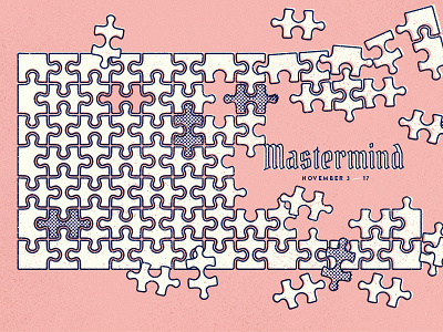 Puzzle, but from further away blackletter church design illustration puzzle