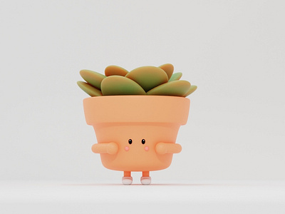 Cute Plant 3d 3dartist art blender blender3d character cute design dribbble gif graphic design illustration loop motiongraphics pastel plant render ui