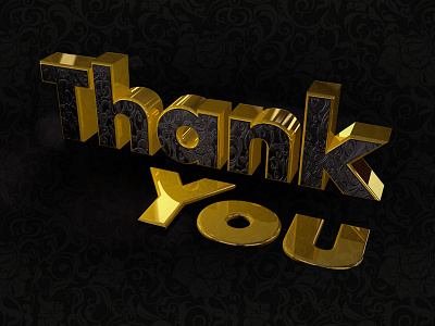 Thank You cinema4d dribbble gold graphic design illustration thank you typography yellow