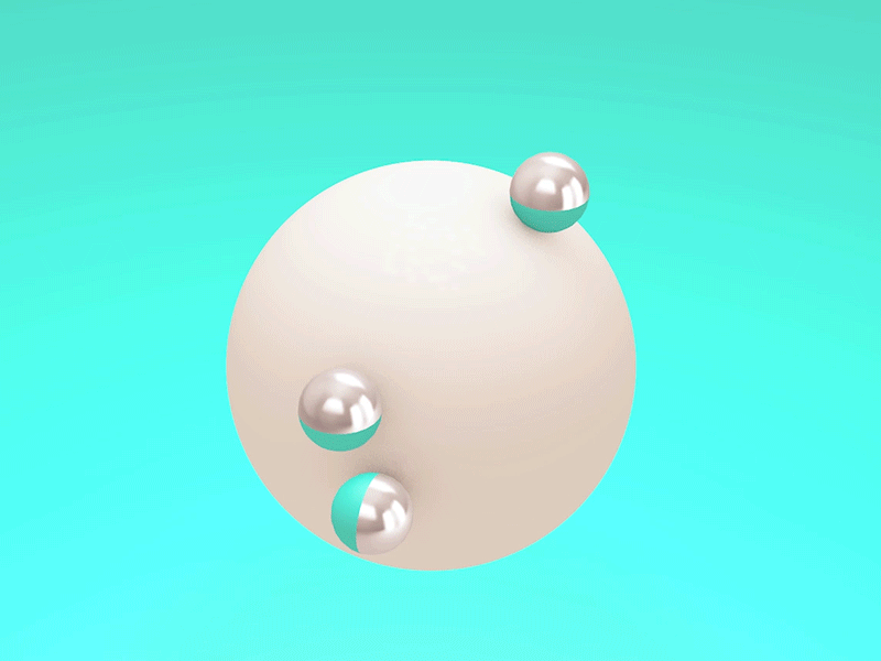 Study of Sphere & it's Satellites 3d art 3d artist after affects animation cinema4d cool colors cute loop loop animation motiongraphics nirvane rotate sagar spheres