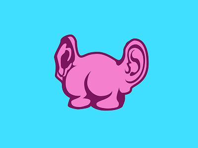 Eerie Bum art booty creative design graphic illustrator pink silly sticker vector