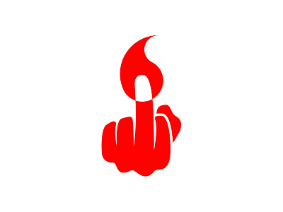 Negative space profanity creative design flame grapgicdesign graphic icon logo mark middlefinger negativespace red vector