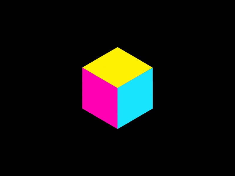 Isometric square 2d animation 3 colors after effect animation design gif. illusion illustration isometric square