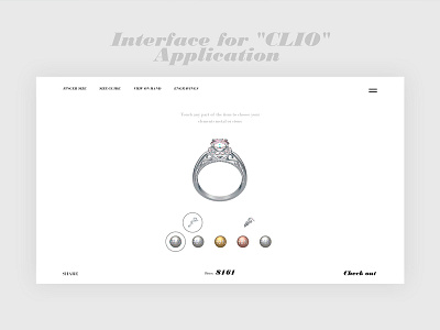 Interface for "CLIO" application app clio interface interface design jewelry photoshop ring ui dashboard uidesign ux designer ux ui design