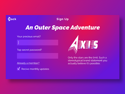 Daily UI Challenge 001 axis daily ui challenge dailyui day 1 parody sign up page ui design web design web form