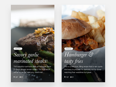 A food visual book - Dark version app design flat ios lettering light minimal type typography ui ux