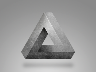 Triangle Icon gray icon impossibile impossible ios iphone light metal photoshop shadow triangle triangolo