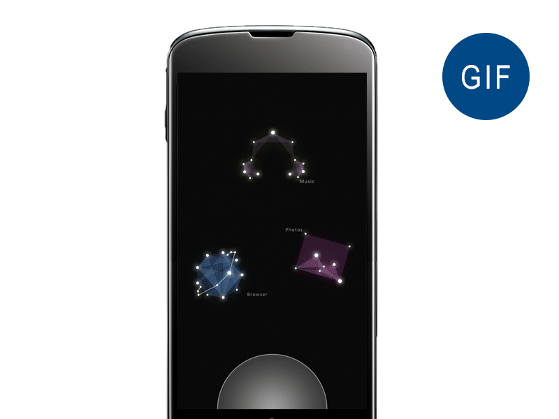 Music player android constellation gif music stars