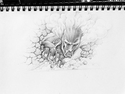 sketch attack destruction giant kyojin no on pencil shingeki sketch stone titans wall