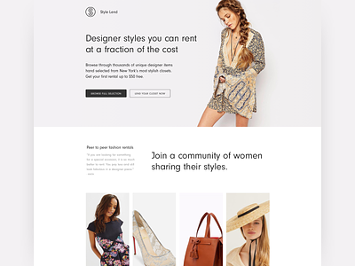 Style Lend fashion female landing page minimal ux web design website design women