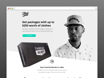 ThreadBeast Landing Page fashion hypebeast landing page streetwear web design website