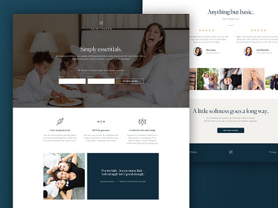 Saint Haven Landing Page basics clothing landing page lead gen web design