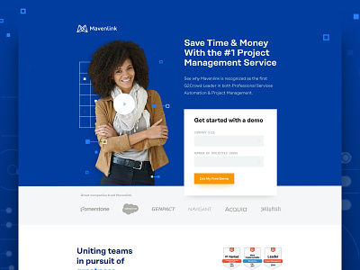 Mavenlink landing page lead generation minimal project management software web design website