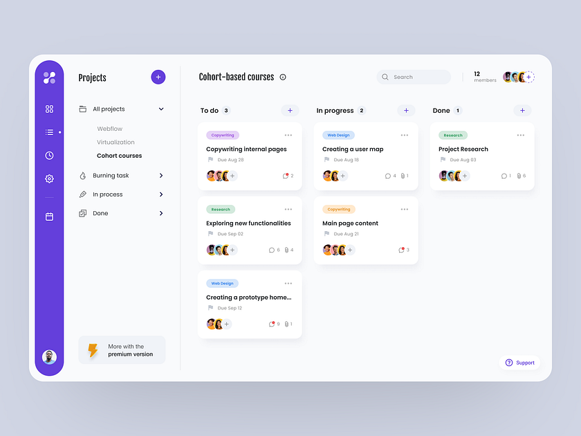 Neeva - Tasks Board concept redesign by Badiuk Maria 🖖 on Dribbble