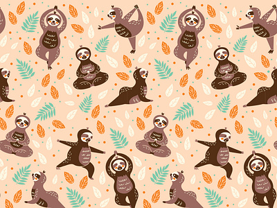 Yoga Sloths - Textile Design