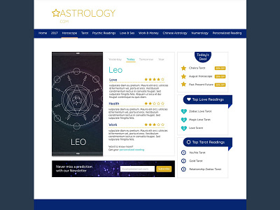 Horoscope astrology design ui ux