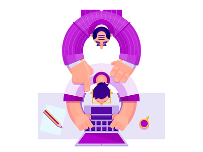eightful: the boss and the employee – do it like this affinitydesigner character design characterdesign eight flat flatdesign flatdesigns illustration vector vector illustration
