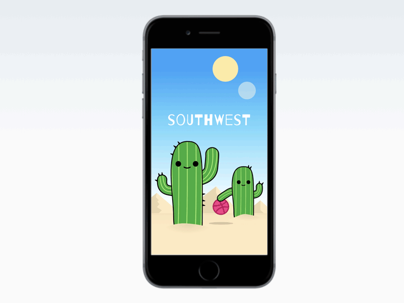 Hello Dribbble! (Cactus in the Desert animation)