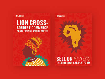 LionTech graphic design african lion b2b b2b sales b2b website brand design branding design lion logo network