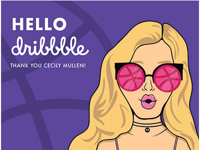 Hello Dribbble debut dribbble first glasses illustration shot sun