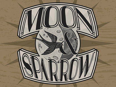 Moon and Sparrow Logo affinity designer branding logo vector