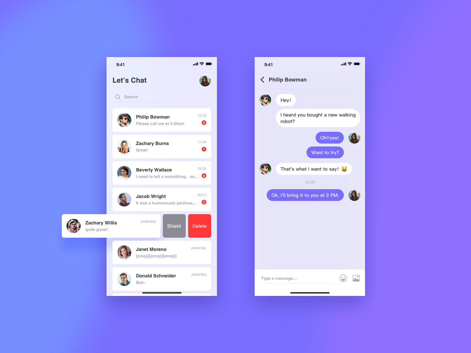 Let's Chat /UI practice by Koala Chen on Dribbble