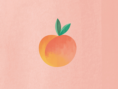 Peachy art digital watercolor fruit juicy peach peaches sweet