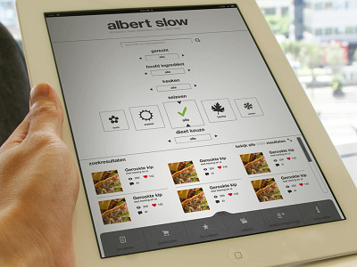 Recipe vertical app application blue college food interface ipad orange recipe recipes ui user interface